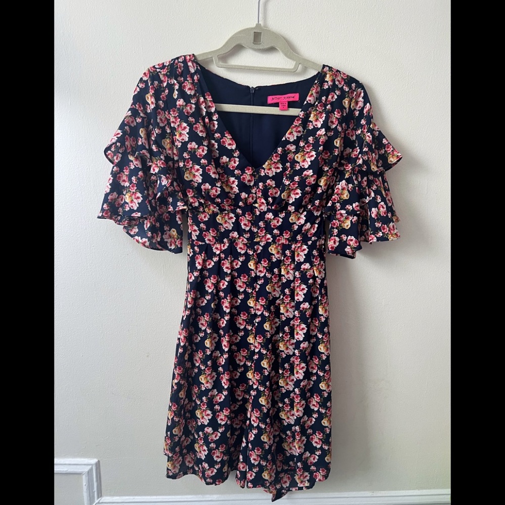 Betsey Johnson Floral Navy Romper